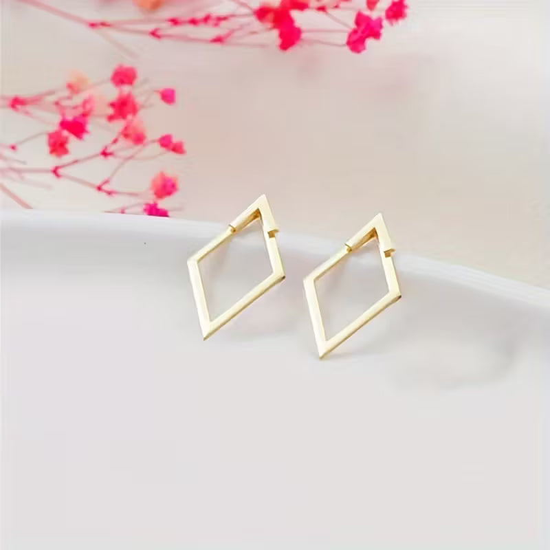 Front-and-Back Hollow Metal Earrings.