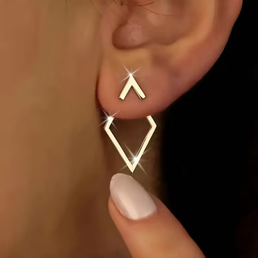 Front-and-Back Hollow Metal Earrings.