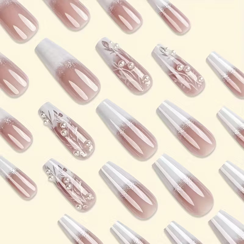 Glossy Long Coffin Press On Nails.