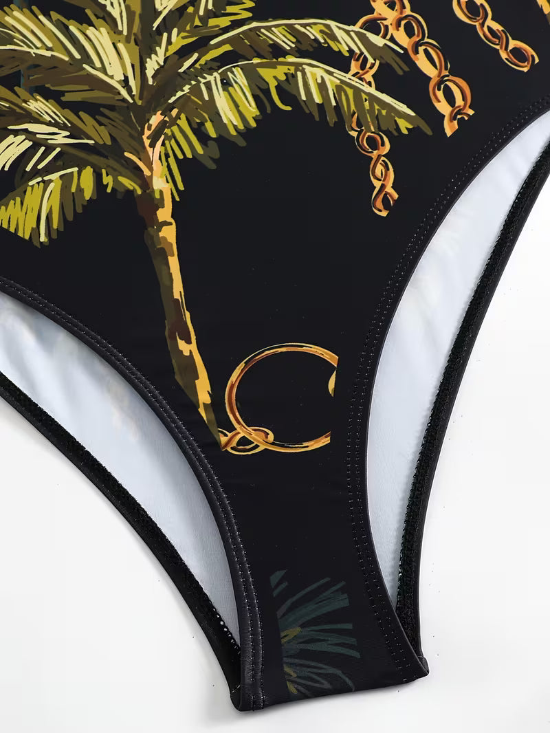 Green Palm One-Piece Swimsuit.