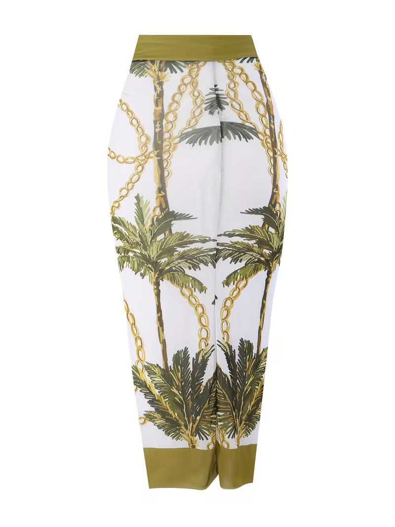 Green Palm One-Piece Swimsuit.