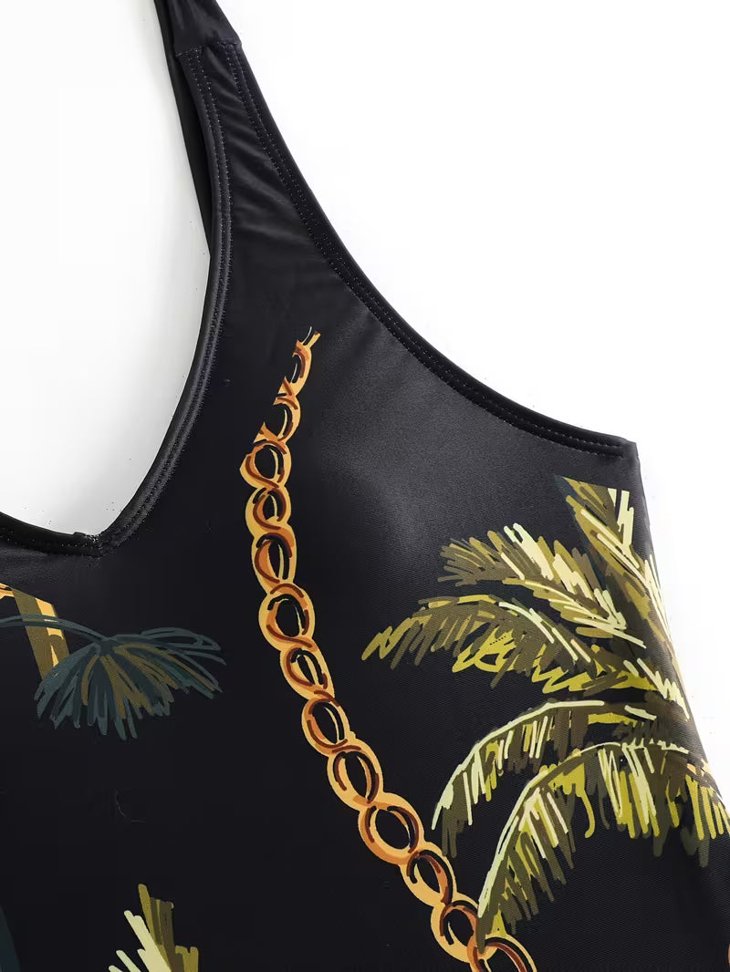 Green Palm One-Piece Swimsuit.