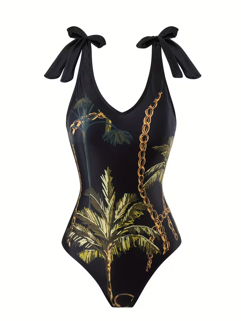 Green Palm One-Piece Swimsuit.