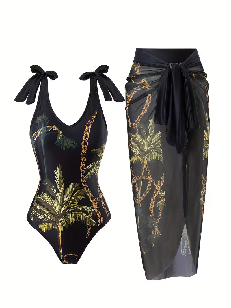 Green Palm One-Piece Swimsuit.