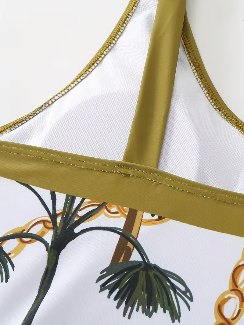 Green Palm One-Piece Swimsuit.