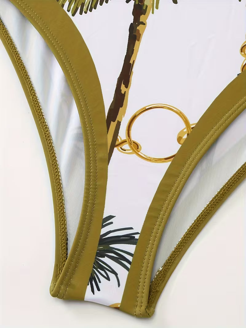 Green Palm One-Piece Swimsuit.