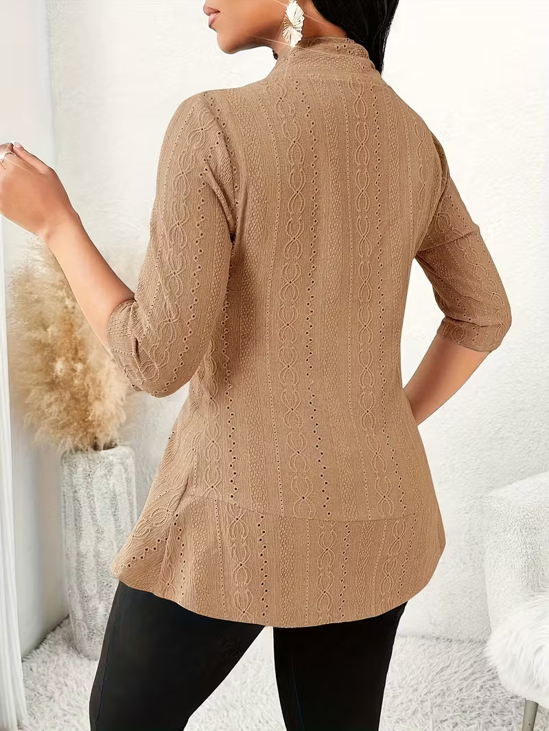 Half-Sleeve Open Front Blazer.