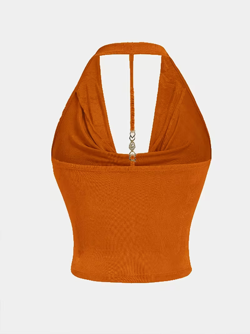 Halter Neck Blouse Knit Tops.