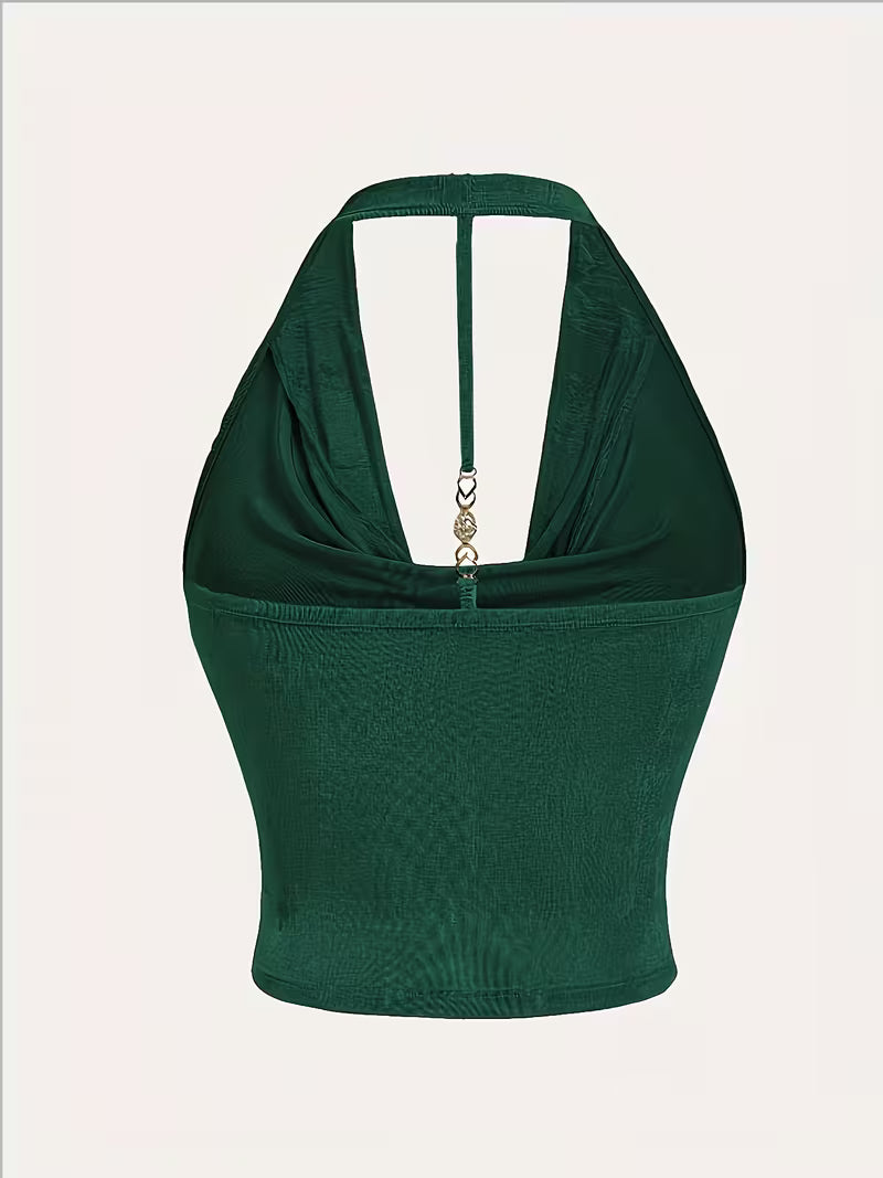 Halter Neck Blouse Knit Tops.