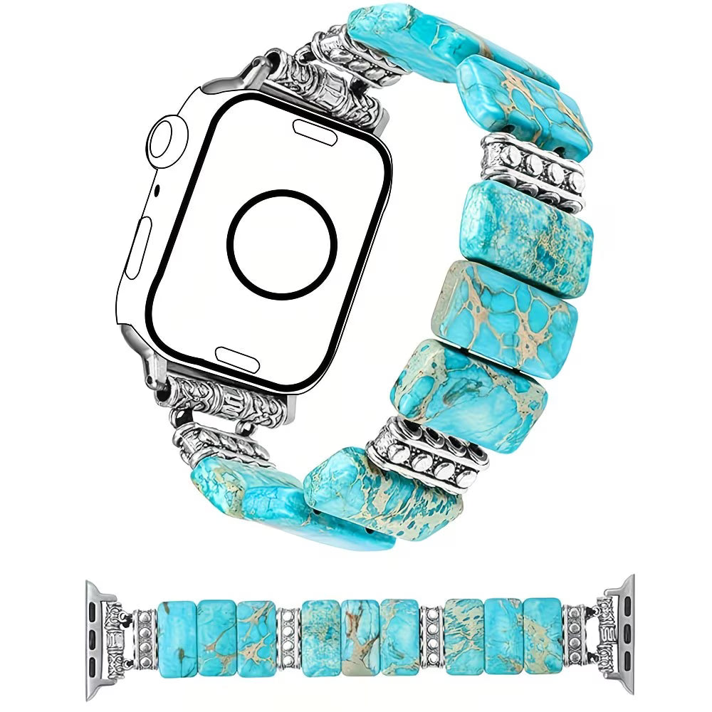 Handcrafted Vintage Stone & Ceramic Bracelet Watch.
