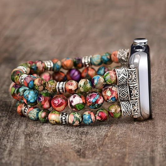 Handmade Colorful Emperor Stone Watch Band.
