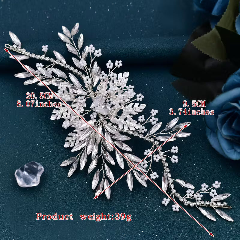 Handmade Rhinestone Bridal Side-Piece.