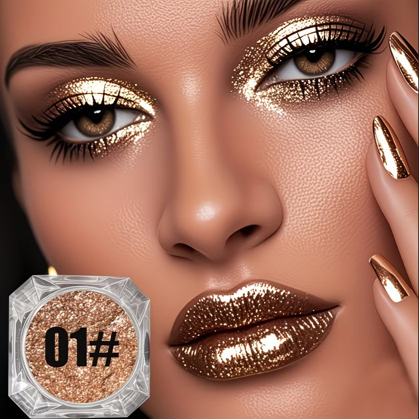 High-Shine Golden & Bronze Eyeshadow & Highlighter Palette.