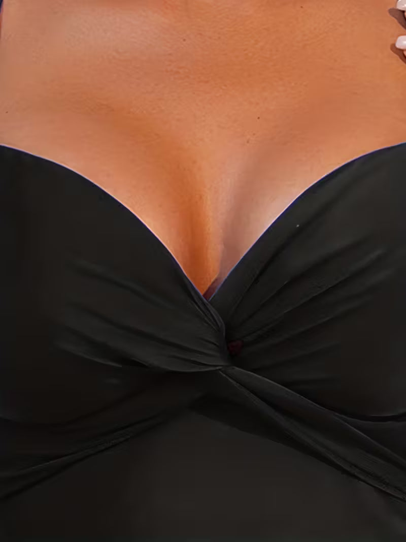 High-Stretch V-Neck One-Piece Swimwear.