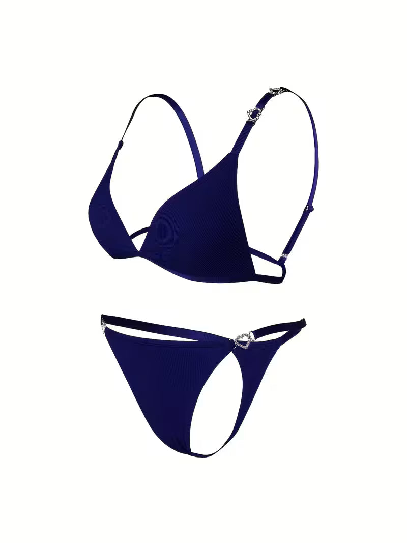 High-Support Triangle Bra & V-String Thong Set.