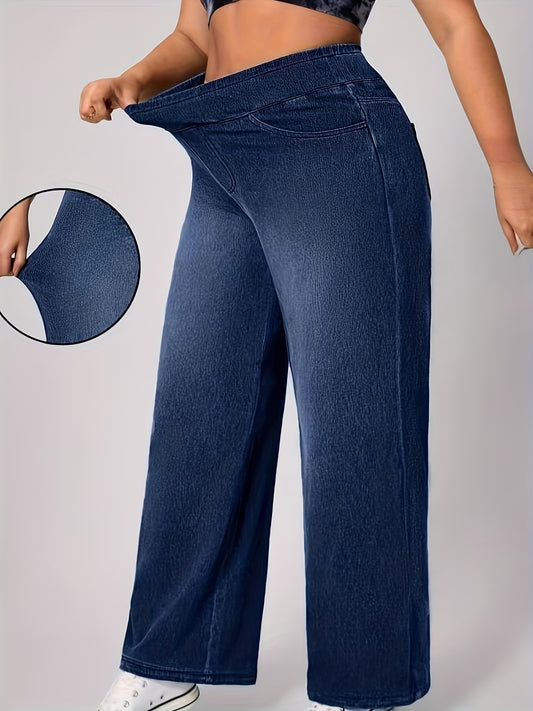 High-Waist Stretch Denim Pants.