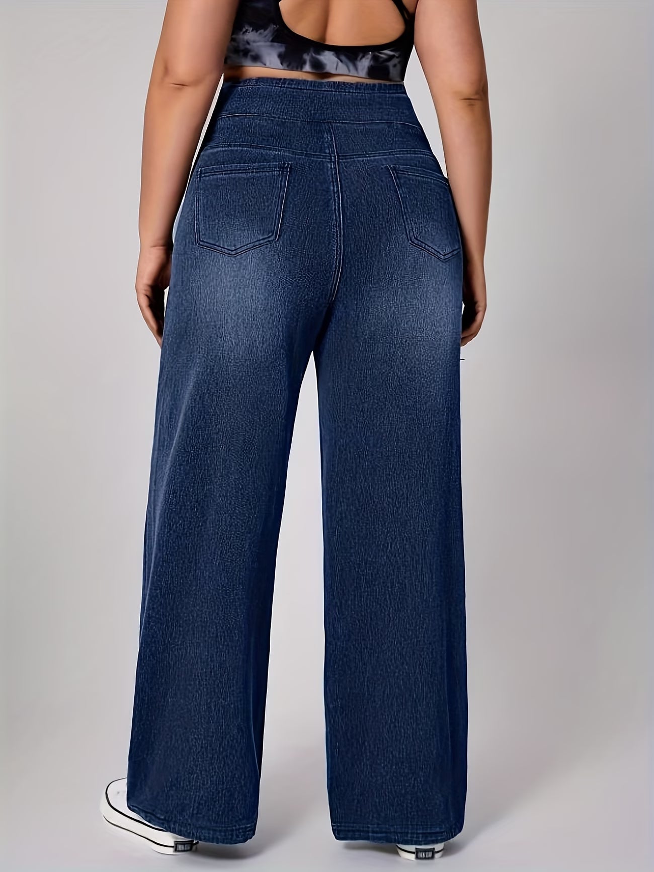 High-Waist Stretch Denim Pants.