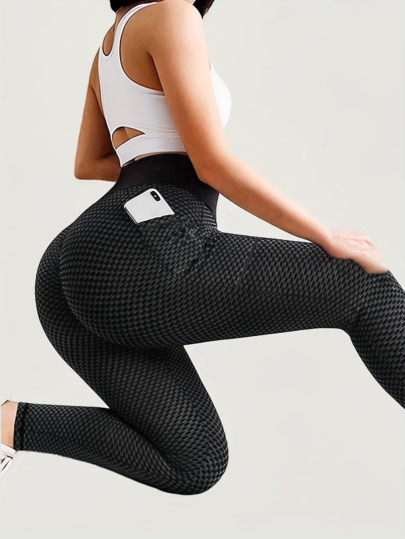 High-Waisted Honeycomb Jacquard Legging.