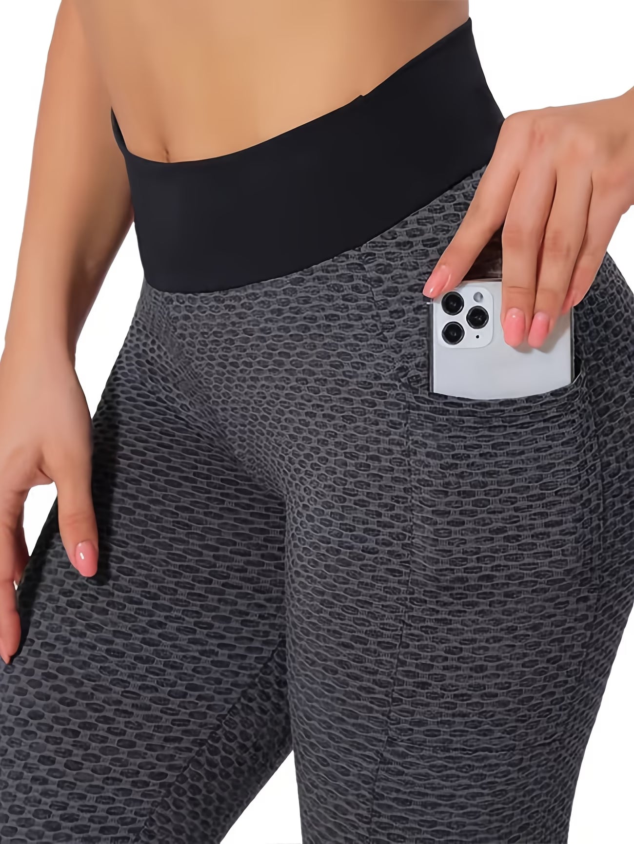 High-Waisted Honeycomb Jacquard Legging.