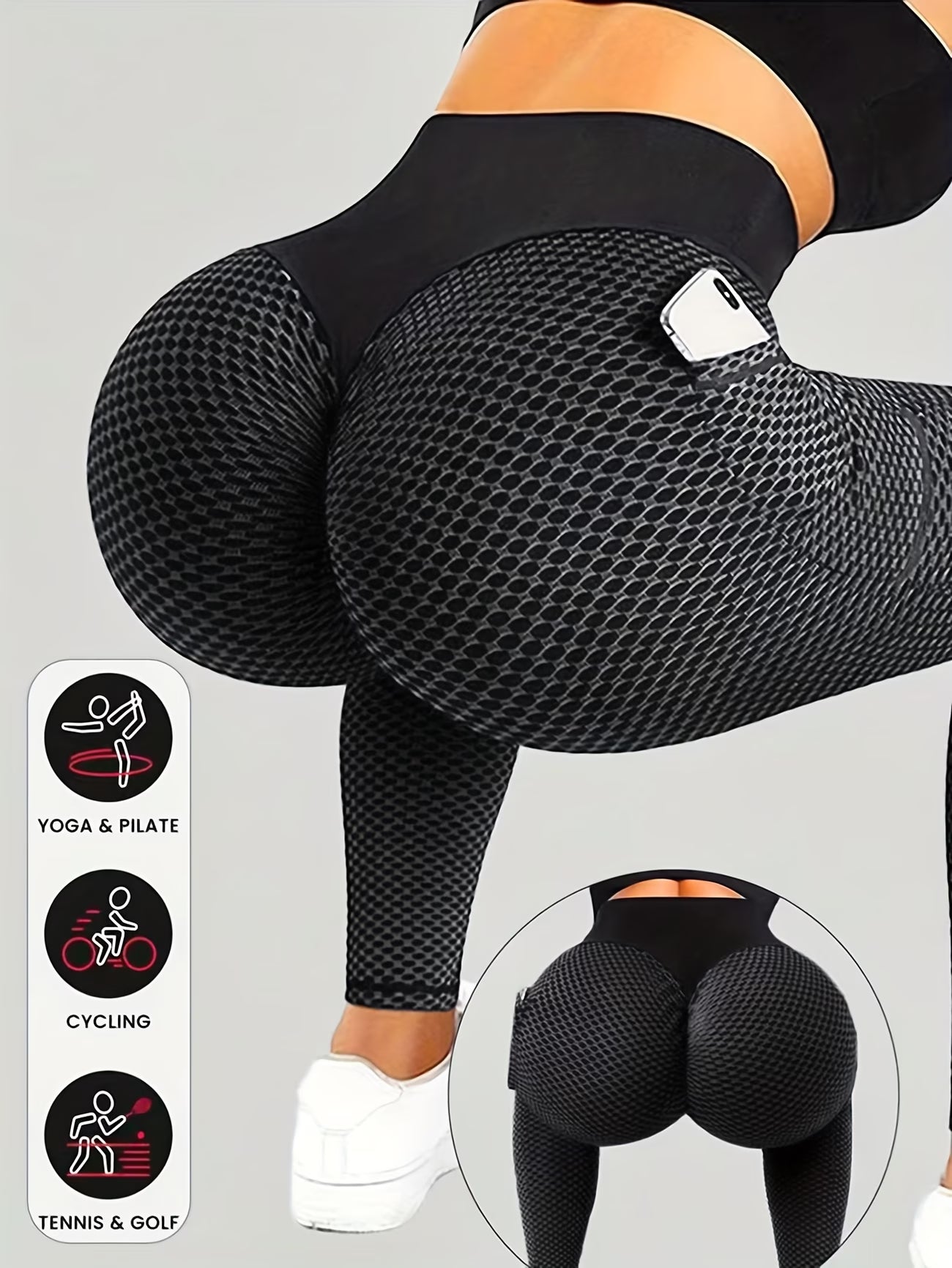 High-Waisted Honeycomb Jacquard Legging.