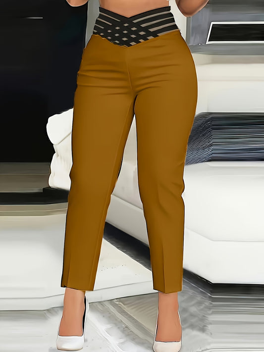 High-Waisted Straight-Ankle Trousers.
