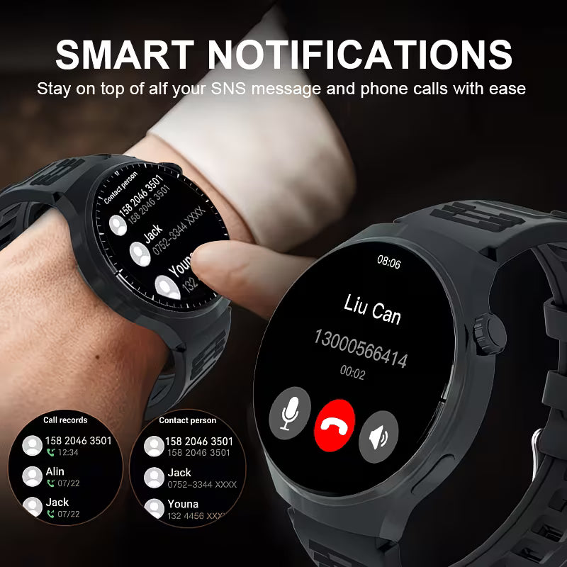 "Hot Round" Smartwatch – 2.01" Edge-to-Edge OLED.