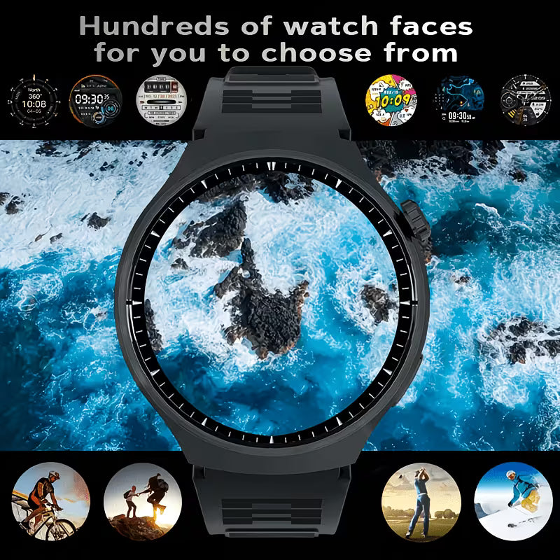 "Hot Round" Smartwatch – 2.01" Edge-to-Edge OLED.