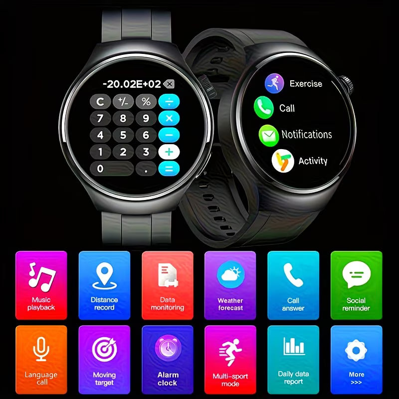 "Hot Round" Smartwatch – 2.01" Edge-to-Edge OLED.