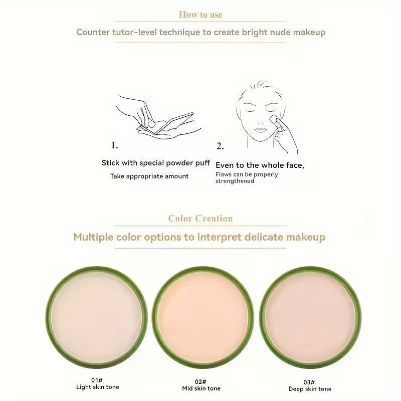 Hydrating Oil-Control Aloe-Silk Foundation Compact Powder.