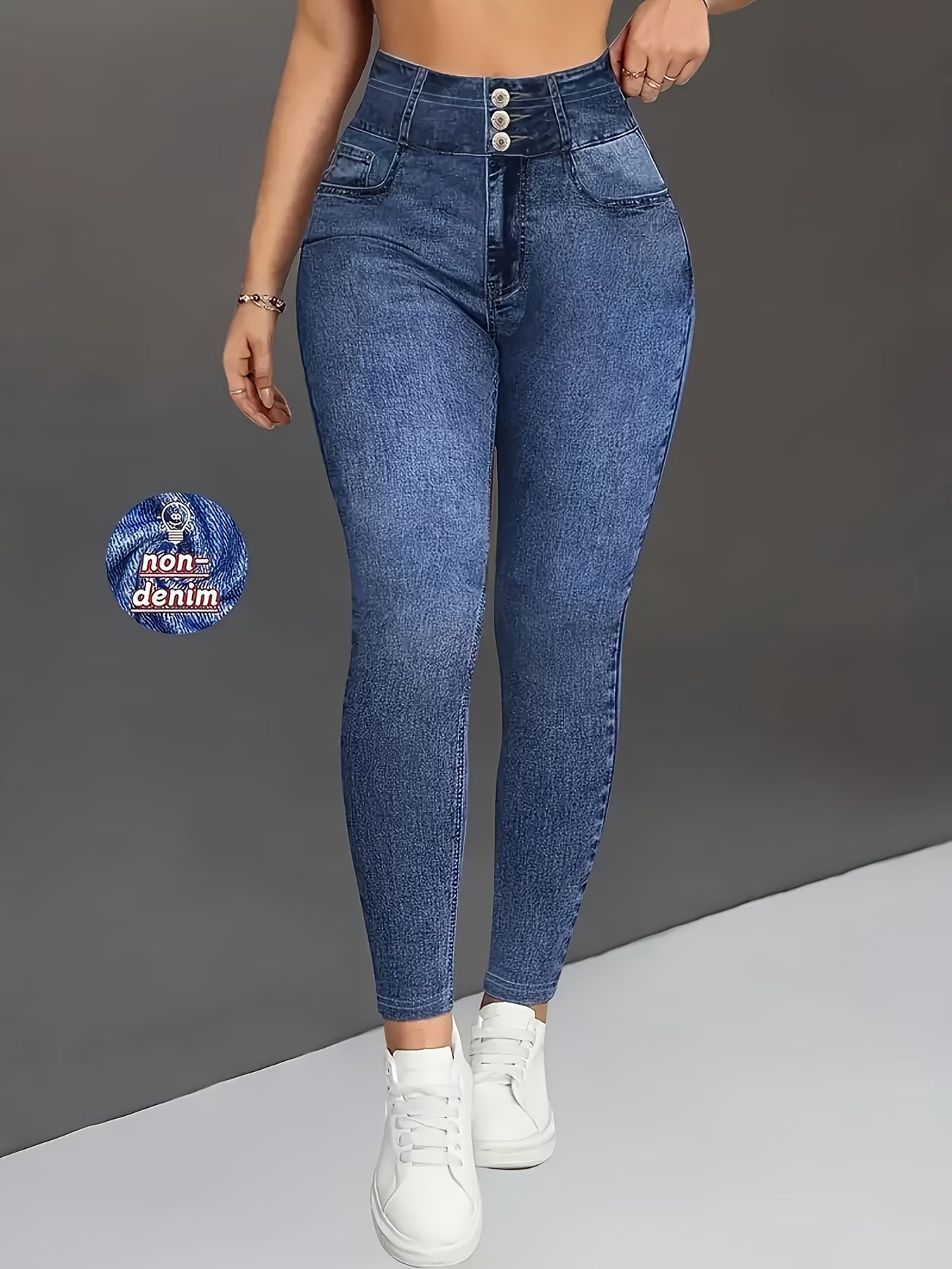 Imitation Denim Print Legging.