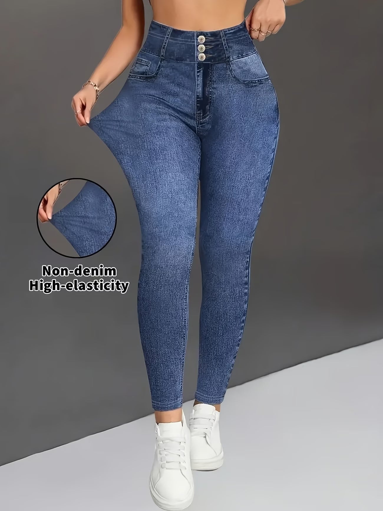 Imitation Denim Print Legging.