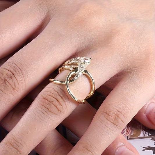 KC Gold Plated Irregular Hollow Chic Shining Rings.