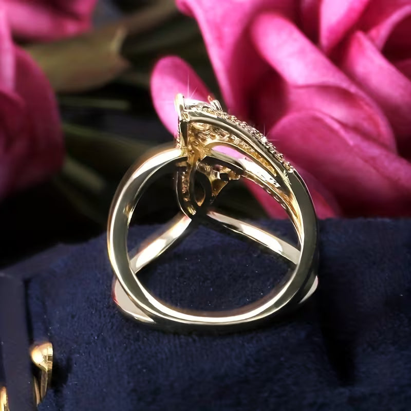 KC Gold Plated Irregular Hollow Chic Shining Rings.