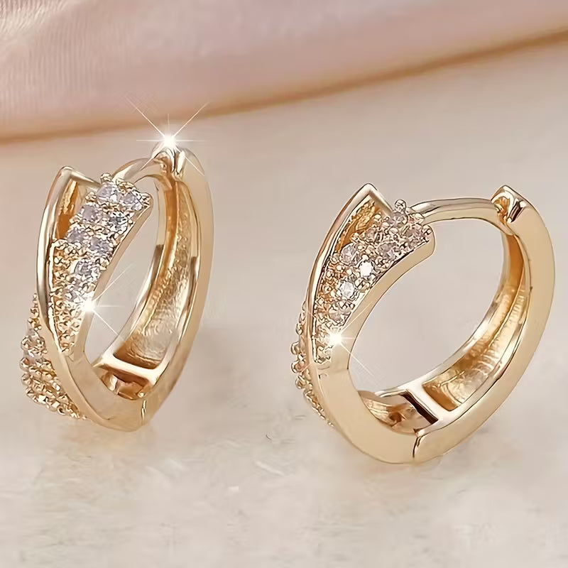 KC Golden-Plated Hoop Earrings.