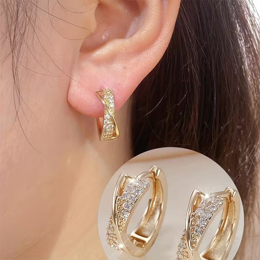KC Golden-Plated Hoop Earrings.