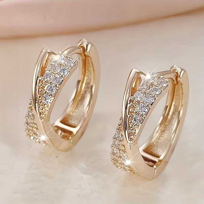 KC Golden-Plated Hoop Earrings.