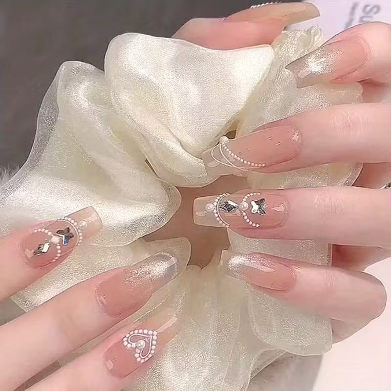 Lace & Pearl Nail Art Sliders.