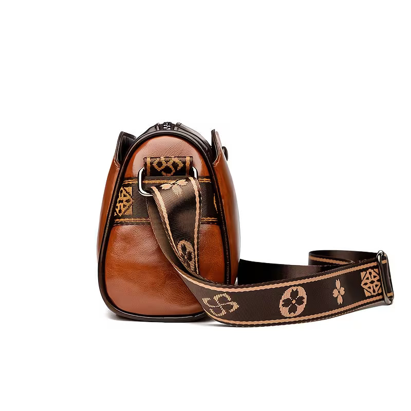 Large Capacity PU Leather Crossbody Boston Bag.