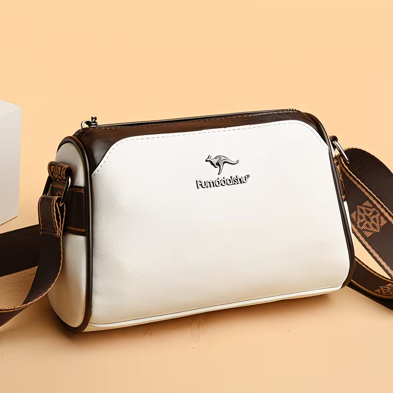 Large Capacity PU Leather Crossbody Boston Bag.