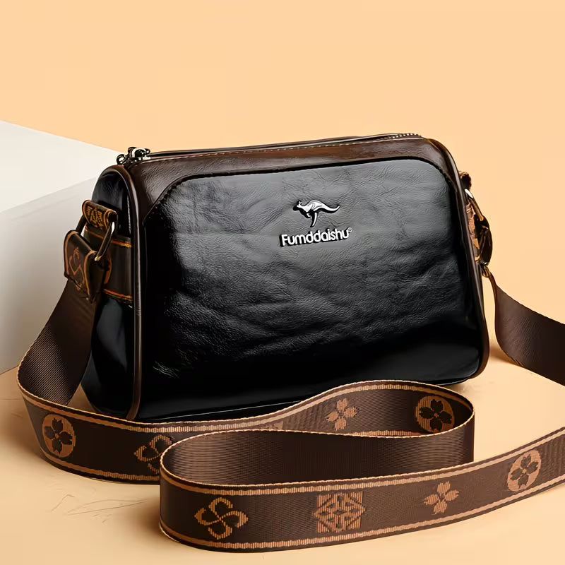 Large Capacity PU Leather Crossbody Boston Bag.