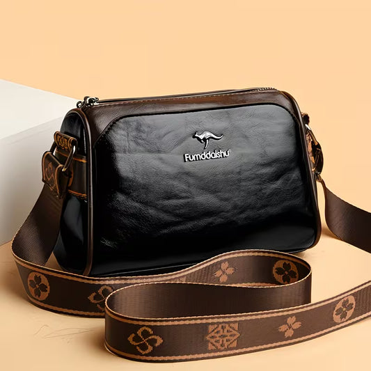 Large Capacity PU Leather Crossbody Boston Bag.