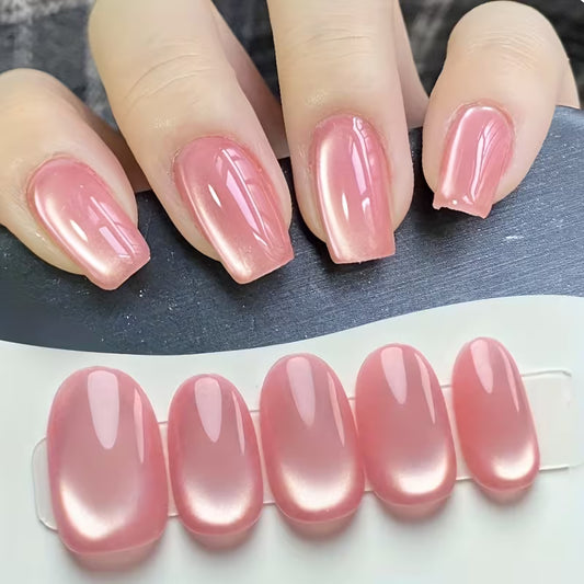 Light Pink Cat Eye Magnetic Gel Nail Polish.