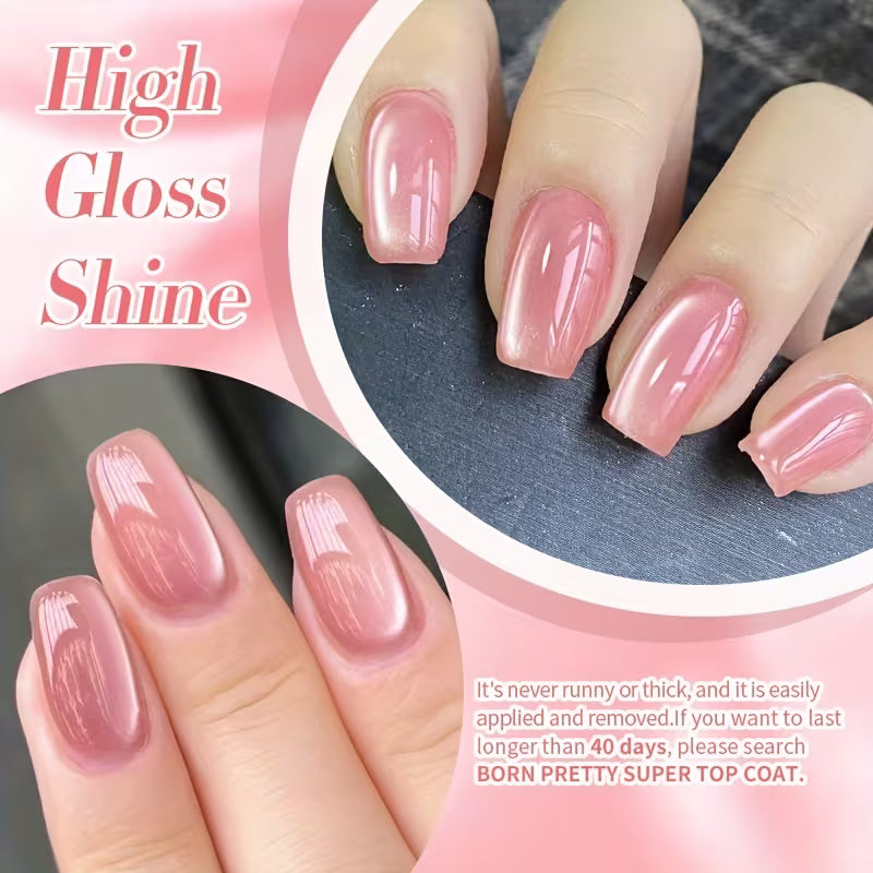 Light Pink Cat Eye Magnetic Gel Nail Polish.