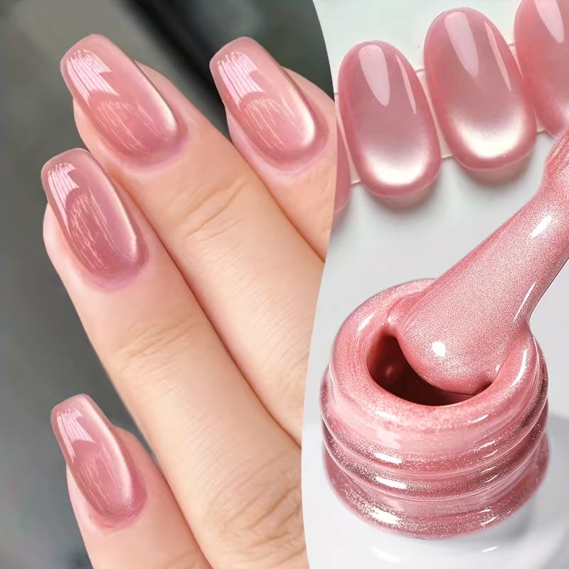 Light Pink Cat Eye Magnetic Gel Nail Polish.
