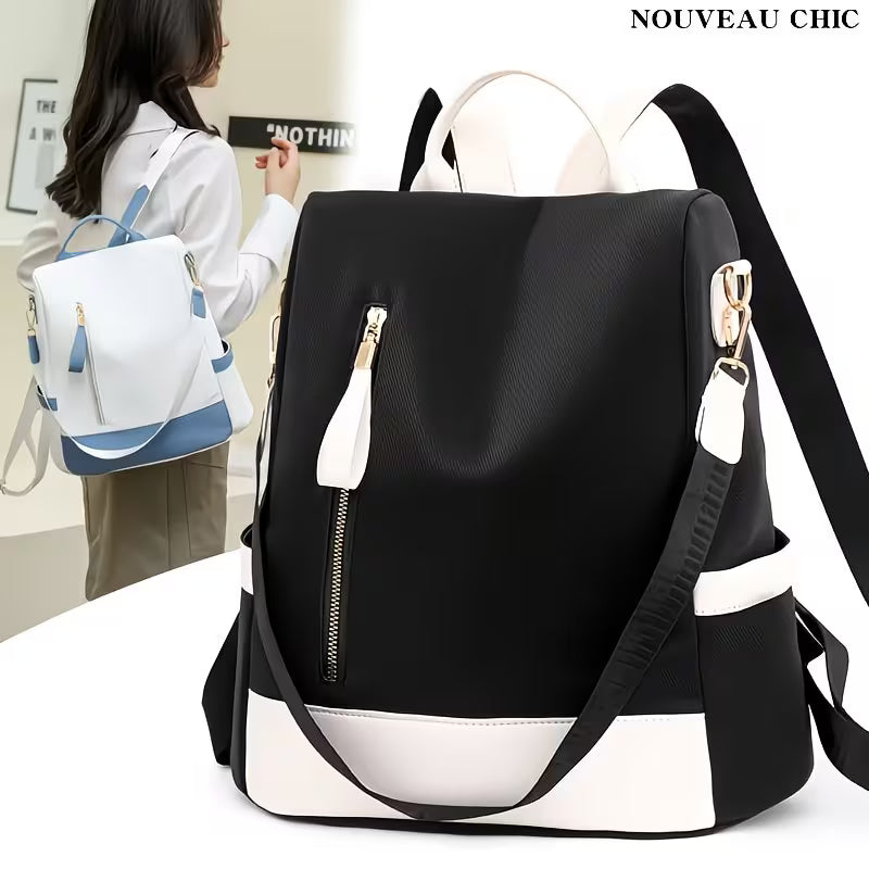 Lightweight Nylon College Backpack with Multi-Way Straps.