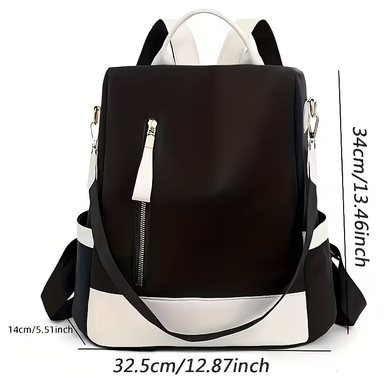 Lightweight Nylon College Backpack with Multi-Way Straps.