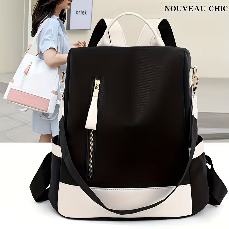 Lightweight Nylon College Backpack with Multi-Way Straps.