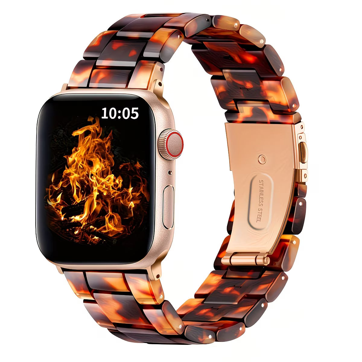 Lightweight Replacement Strap with Stainless Steel Clasp Watch.