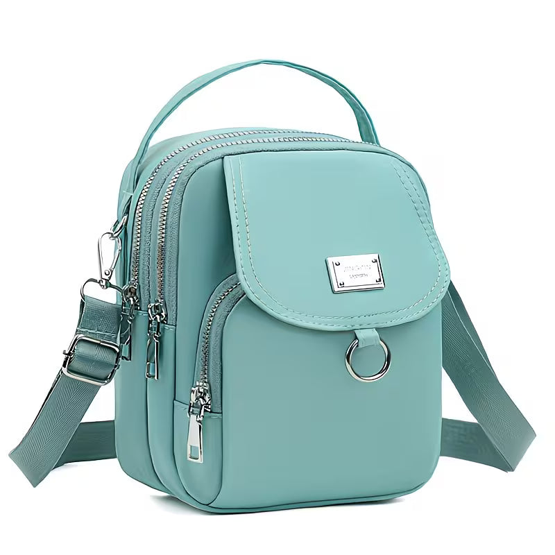 Lightweight Nylon Mini-Crossbody Multi-Layer Bag.