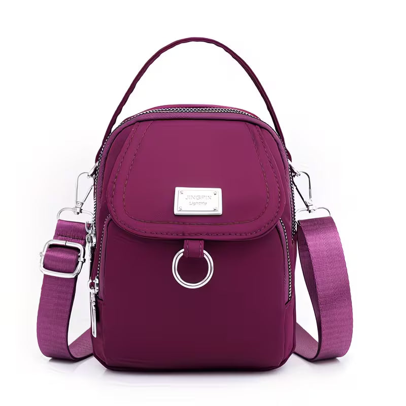 Lightweight Nylon Mini-Crossbody Multi-Layer Bag.